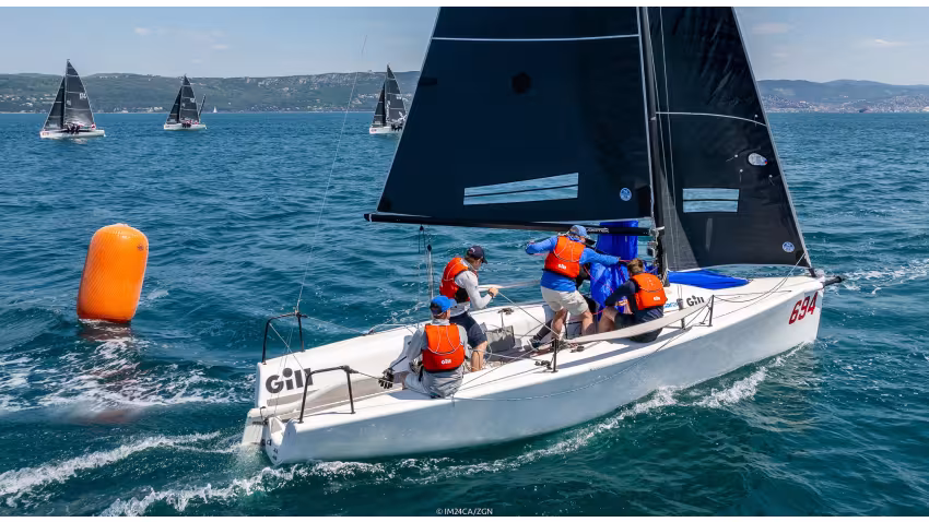 Gill Race Team (4-7-4-7) of Miles Quinton with Geoff Carveth helming and Andrew Shaw, Guy Fillmore and Margarida Lopes in the crew fought to the top five completing the Corinthian podium