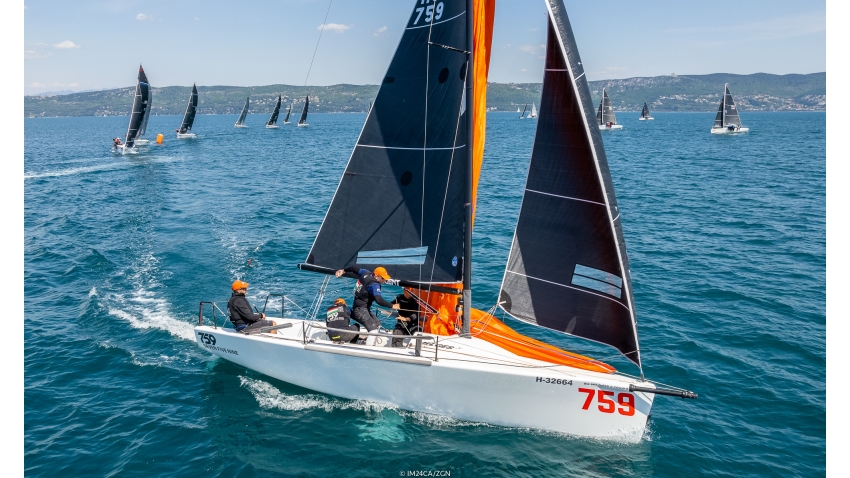 Corinthian team Seven Five Nine HUN759 of Akos Csolto with Balazs Tamai, Botond Weores and Mihaly Kasa onboard stood to the top of the overall podium of the European Sailing Series' event for the first time ever - Trieste, Italy