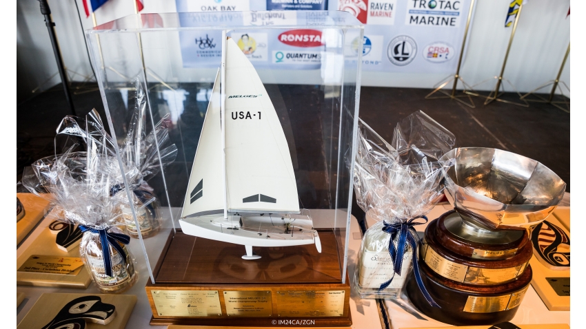 Perpetual trophies of the the Melges 24 World Championship - Melges Performance Sailboats Trophy and the Challenge Henri Samuel Melges 24 Corinthian World Championship Trophy