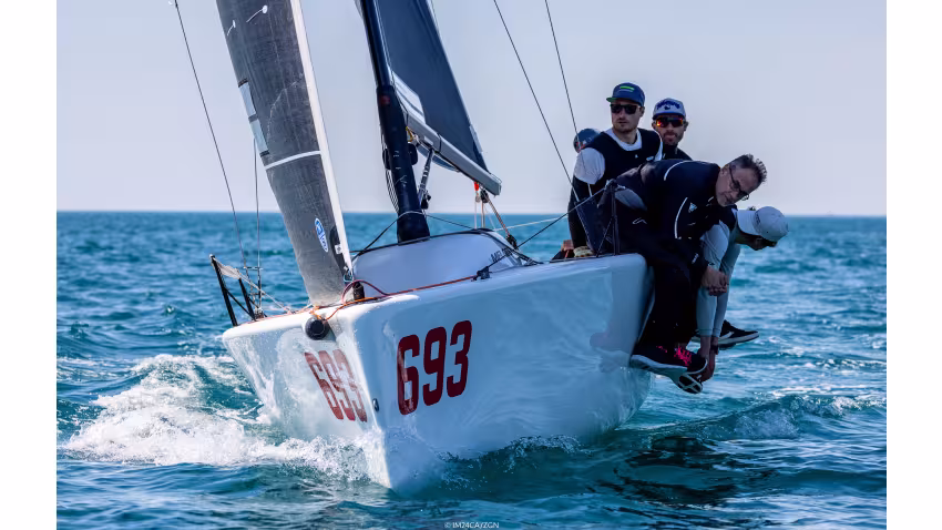 Melgina ITA693 led by Paolo Brescia with Simon Sivitz calling the tactics and Jas Farneti, Marco Ascoli, Ariberto Strobino in the crew, finished the second event of the Melges 24 European Sailing Series 2022 in Trieste, Italy on the fourth position.