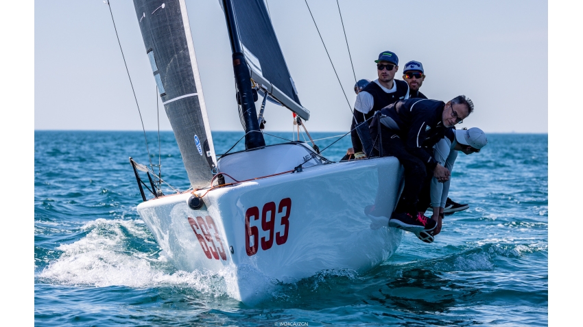 Melgina ITA693 led by Paolo Brescia with Simon Sivitz calling the tactics and Jas Farneti, Marco Ascoli, Ariberto Strobino in the crew, finished the second event of the Melges 24 European Sailing Series 2022 in Trieste, Italy on the fourth position.