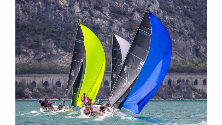 Gill Race Team GBR694 of Miles Quinton with Geoff Carveth at the helm, third best Corinthian after Day 2 of the Melges 24 European Sailing Series 2022 event 4 in Riva del Garda, Italy 