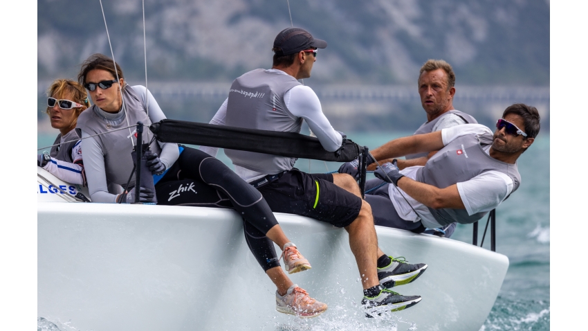 Michele Paoletti on Strambapapà ITA689 - on Day 2 of the Melges 24 European Sailing Series 2022 event 4 in Riva del Garda, Italy