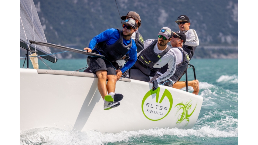 Andrea Racchelli's Altea ITA722 on Day 2 of the Melges 24 European Sailing Series 2022 event 4 in Riva del Garda, Italy