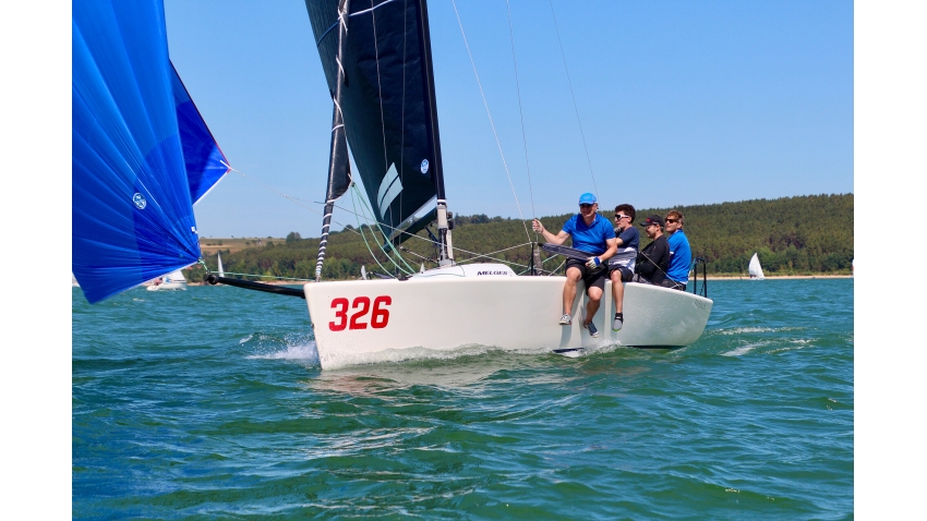 Bloodhound GER326 of Jo SCHWARZ with Hermann ENGBER, Leopold BORNSCHLEGL and Markus RENZ - Melges 24 German Open 2022