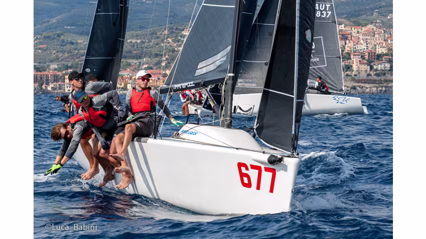 White Room GER677 of Michael Tarabochia with Luis Tarabochia at the helm - 2nd Overall and Corinthian at the Melges 24 European Sailing Series 2022 Event 5 - Imperia, Italy