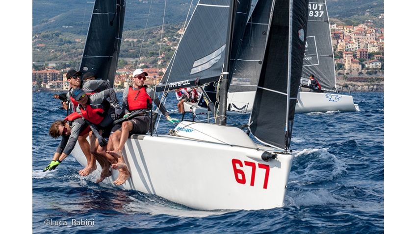 White Room GER677 of Michael Tarabochia with Luis Tarabochia at the helm - 2nd Overall and Corinthian at the Melges 24 European Sailing Series 2022 Event 5 - Imperia, Italy