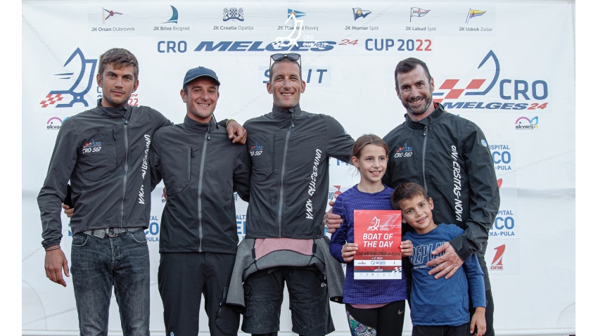 Universitas Nova CRO567 of Ivan Kljaković Gašpić with Marin Golem, Filip Miroic, Sime Markic and Mia Kljakovic Gaspic - the winners of the 2022 CRO Melges 24 Cup 6th event - Labud CRO Melges 24 Cup in Split