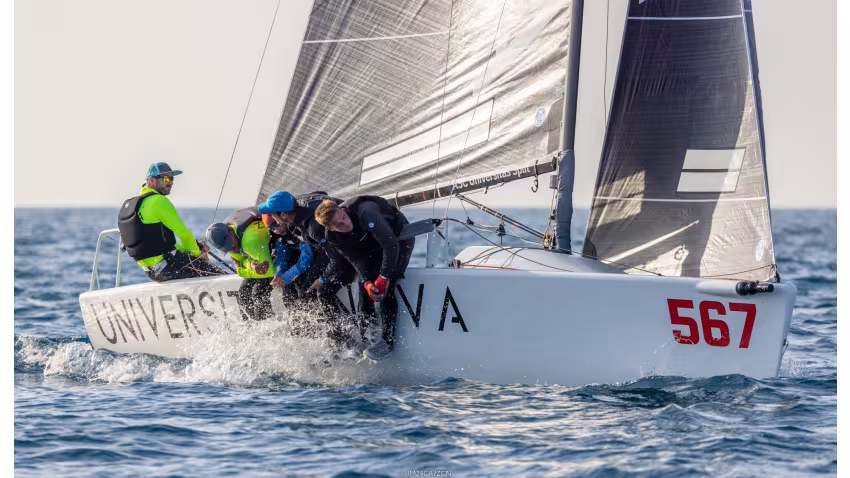 Universitas Nova CRO567 of  Ivan Kljakovic Gaspic with Marin Golem, Filip Miroic, Mia Kljakovic Gaspic, Sime Markic - 5th at the Melges 24 European Championship 2022 in Genoa