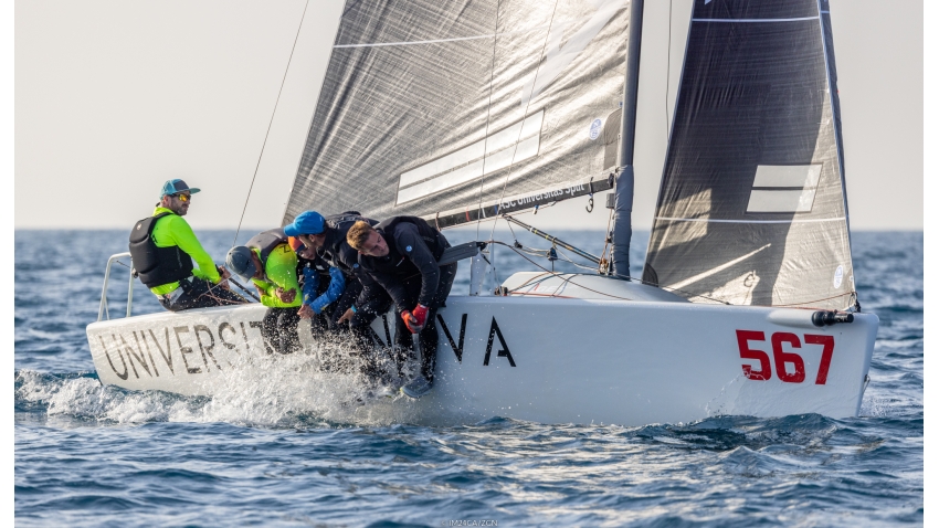 Universitas Nova CRO567 of  Ivan Kljakovic Gaspic with Marin Golem, Filip Miroic, Mia Kljakovic Gaspic, Sime Markic - 5th at the Melges 24 European Championship 2022 in Genoa