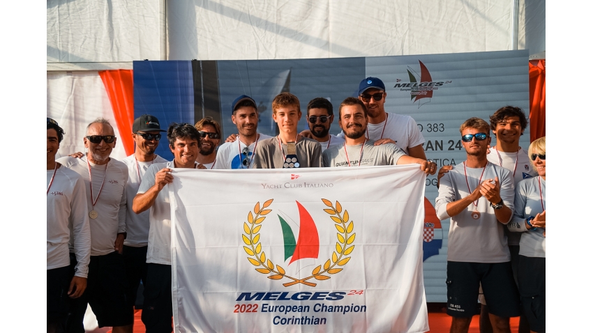 Mataran CRO383 of Ante Botica with  Ivo Matic, Mario Skrlj, Damir Civadelic, Max Carija - 2022 Melges 24 Corinthian European Champion