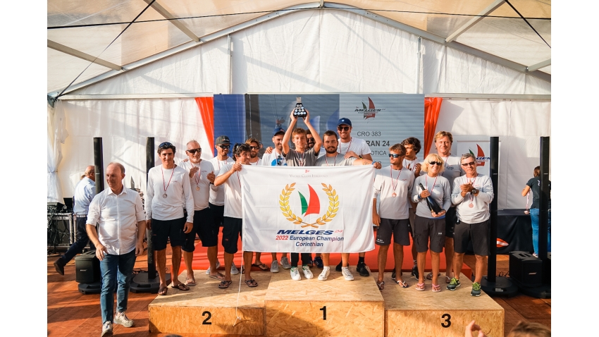 The Corinthian podium of the Melges 24 European Championship 2022 - Mataran CRO383, Taki 4 ITA778 and AleAli EUROCART ITA139