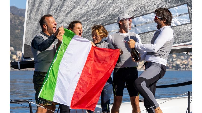 Strambapa ITA689 - Michele Paoletti, Giovanna Micol, Giulia Pignolo, Davide Bivi and Pietro Perelli - 2022 Melges 24 European Champions in Genoa