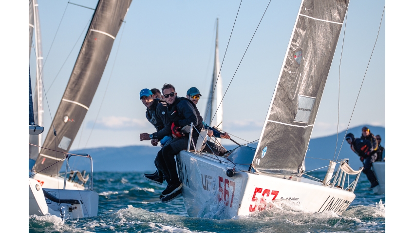 Universitas Nova CRO 567 of Ivan Kljaković Gašpić with Marin Golem, Filip Miroić, Šime Markić and Mia Kljaković Gašpić - The winners of CRO Melges 24 Cup 2022