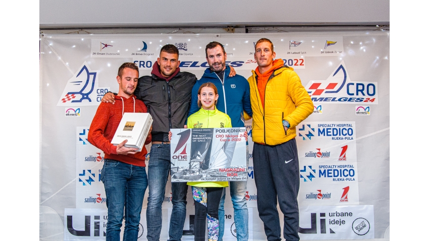 Universitas Nova CRO 567 of Ivan Kljaković Gašpić with Marin Golem, Filip Miroić, Šime Markić and Mia Kljaković Gašpić - The winners of CRO Melges 24 Cup 2022