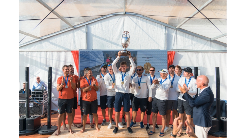 Melgina ITA693 of Paolo Brescia with Simon Sivitz calling the tactics and Jas Farneti, Jan Bassi and Stefano Orlandi - the overall winner of the Melges 24 European Sailing Series 2022