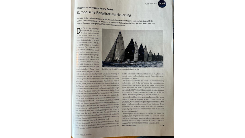 Melges 24 ESS 2023 - Europäische Rangliste als Neurung - Segler Zeitung - February 2023