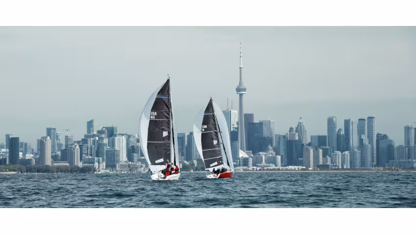 Melges 24 fleet in Toronto, Canada