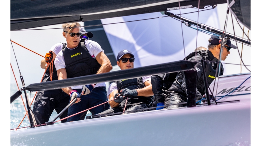 Paolo Brescia's Melgina ITA693 team with Simon Sivitz Kosuta, Jas Farneti, Stefano Orlandi and Ariberto Strobino - 2020 Melges 24 Italian Championship in Torbole, Italy