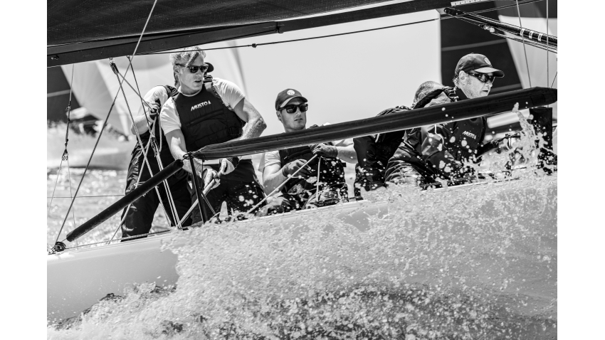 Paolo Brescia's Melgina ITA693 team with Simon Sivitz Kosuta, Jas Farneti, Stefano Orlandi and Ariberto Strobino - 2020 Melges 24 Italian Championship in Torbole, Italy