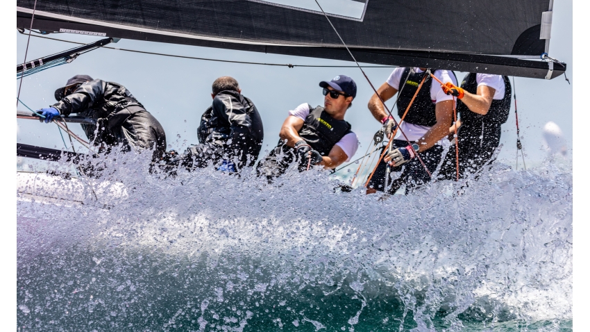 Paolo Brescia's Melgina ITA693 team with Simon Sivitz Kosuta, Jas Farneti, Stefano Orlandi and Ariberto Strobino - 2020 Melges 24 Italian Championship in Torbole, Italy