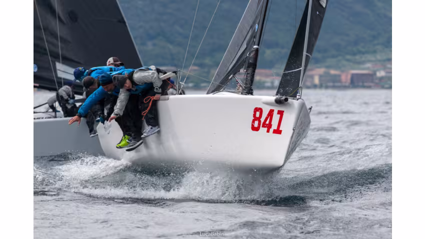 War Canoe of Michael Goldfarb (USA) with Chris Rast at the helm - Malcesine, Italy, May 2023