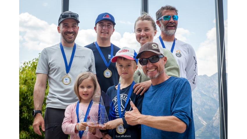 Team War Canoe (USA) with Chris Rast steering - Malcesine, Italy, May 2023