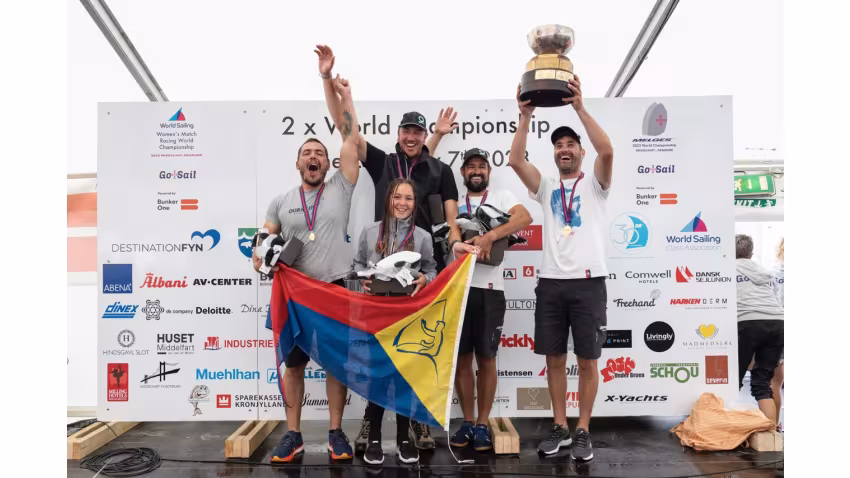 MATARAN 24 CRO649 of Ante Botica with Ivo Matić, Mario Škrlj, Damir Civadelić, Bruna Princivali - New Melges 24 Corinthian World Champion 2023 - Melges 24 World Championship - Middelfart, Denmark