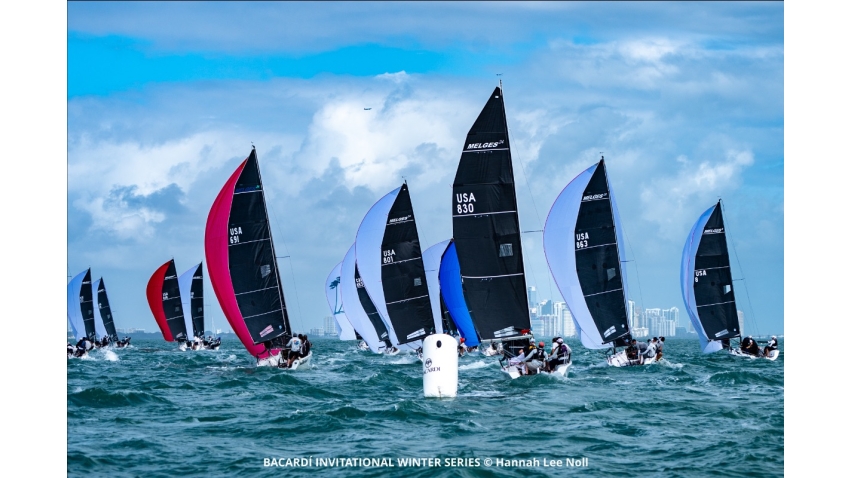 Melges 24 fleet in Bacardi Winter Series event 2 - Day 2 January 2024
