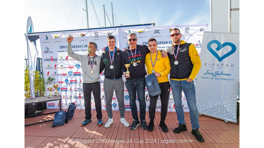 Team Panjic CRO 739 - Luka Sangulin, Tomislav Basic, Sime Markic, Lucijan Jakovljev, Duje Frzop - CRO Melges 24 Cup 2024 Biograd