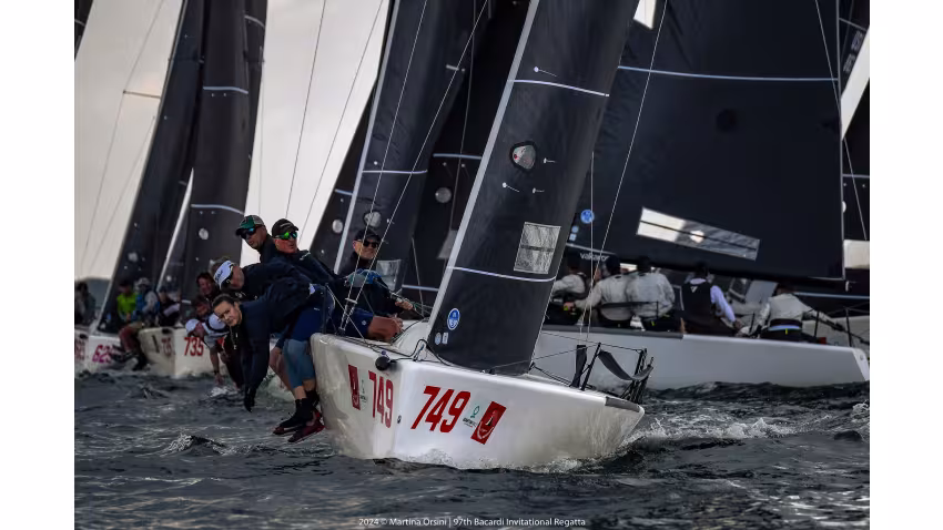 NOR749 Team RRH with Herman Horn-Johannessen, Jan Frederik Dyvi, Jan Borø, Stian Ness Rørvik and Malin Rørvik-Sundelin - Bacardi Cup Invitational Regatta 2024