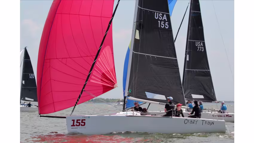 The father-daughter Melges 24 team of Patrick and Brigette Croke racing Crazy Train have been racing Charleston Race Week for almost a decade.