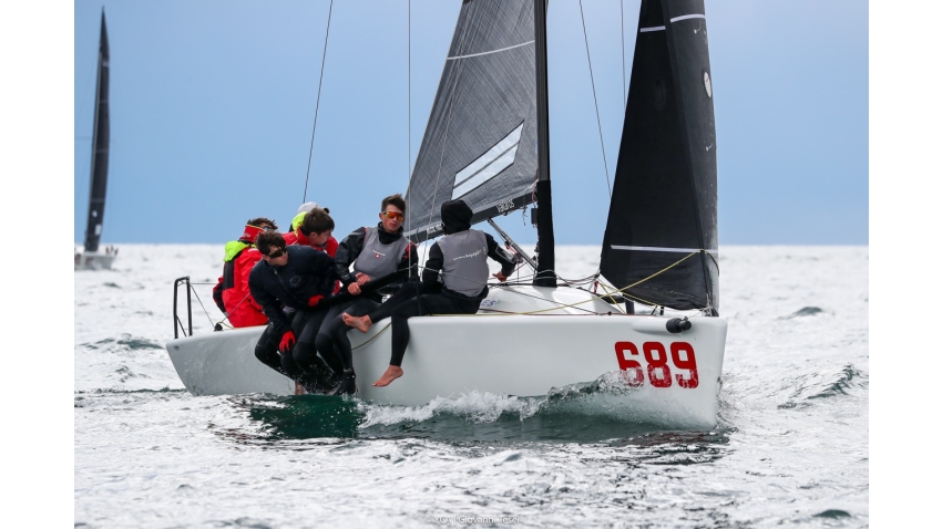 Strambapapa (ITA689) of Michele Paoletti, in this event steered by Leonardo Centuori - Melges 24 European Sailing Series 2024 in Trieste, Italy