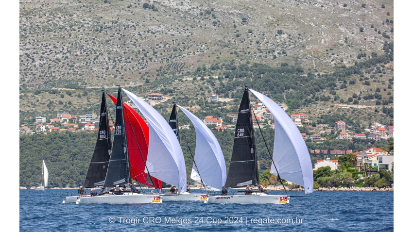 Top 3 boats of the Trogir Outdoor Festival CRO Melges 24 Cup 2024 - Mataran 24, Universitas Nova - Barba Zlatan and Panjic