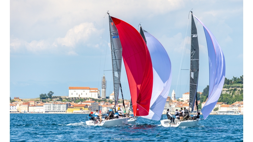 Top 3 of the final race - Nefeli, Pure and Foxydry - Melges 24 European Sailing Series 2024 - Portoroz, Slovenia