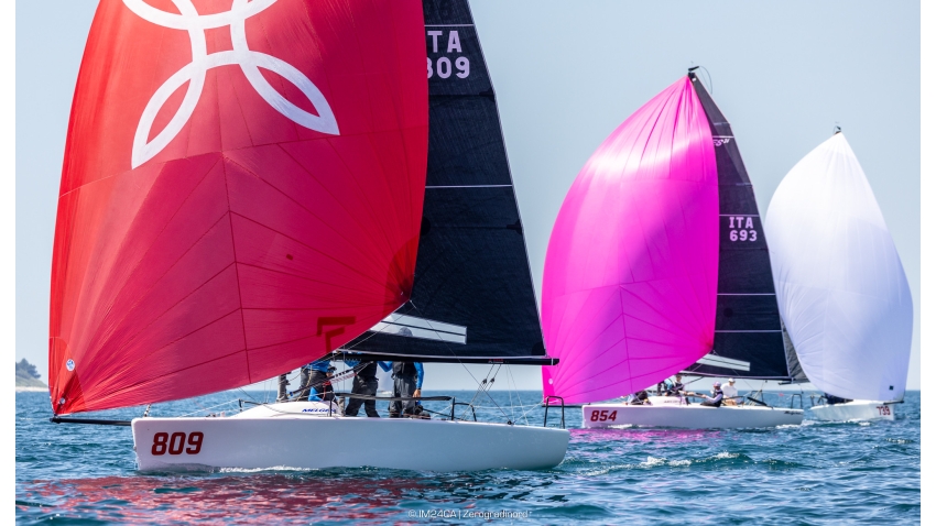 Arkanoe (ITA809) of  Sergio Caramel and Melgina (ITA693) of Paolo Brescia - Melges 24 European Sailing Series 2024 - Portoroz, Slovenia
