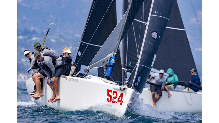 MOCOS USA524 of Jon Bell with Jeff Grange at the helm, Graham Bell, Lauren Bell, and Sarah Schaupeter in crew