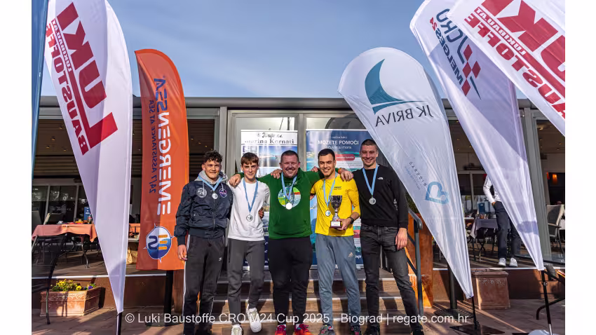 Panjić Junior CRO739 - Lucijan Jakovljev, Petar Stojnic, Jakov Eskinja, Vice Ugrinic and Jakov Sokota - Luki Baustoffe CRO Melges 24 Cup 2025 Biograd