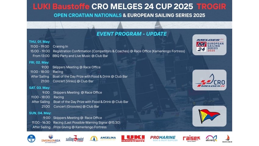 Melges 24 ESS 2025 Trogir CRO - program
