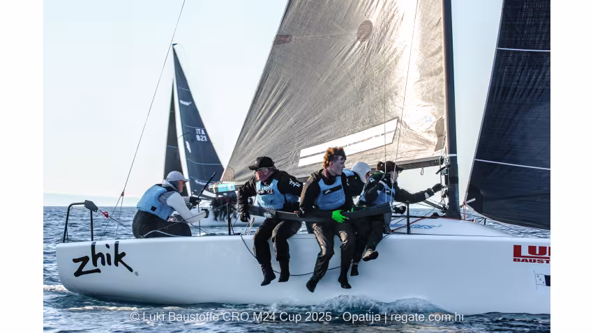Miles Quinton's Zhik Race Team GBR694 with Geoff Carveth at the helm 