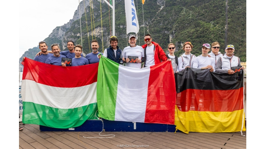 Corinthian podium: Taki 4 (ITA), Chinook (HUN), White Room (GER) - 2025 Melges 24 European Sailing Series / Italian Open Championship