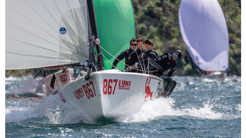 Lukasz Podniesinski's Razjaren CRO867 with Ante Cesic helming and Tonci Knezovic, Marin Plecas and Antonio Milisic in crew - 2025 Melges 24 European Sailing Series / Italian Open Championship
