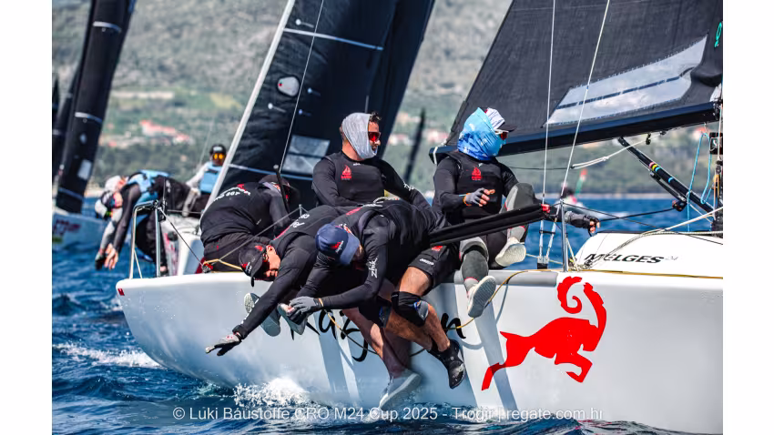 Lukasz Podniesinski's Razjaren CR0867 with Ante Cesic at the helm - Luki Baustoffe CRO Melges 24 Cup 2025 - Trogir | Melges 24 European Sailing Series 2025