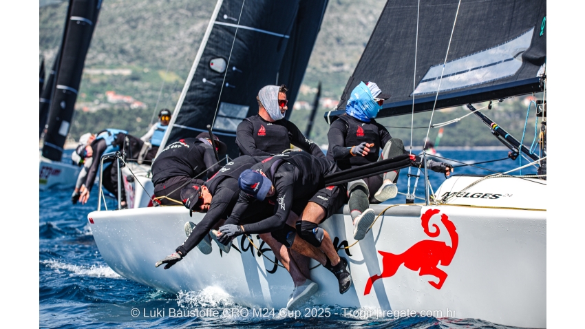 Lukasz Podniesinski's Razjaren CR0867 with Ante Cesic at the helm - Luki Baustoffe CRO Melges 24 Cup 2025 - Trogir | Melges 24 European Sailing Series 2025