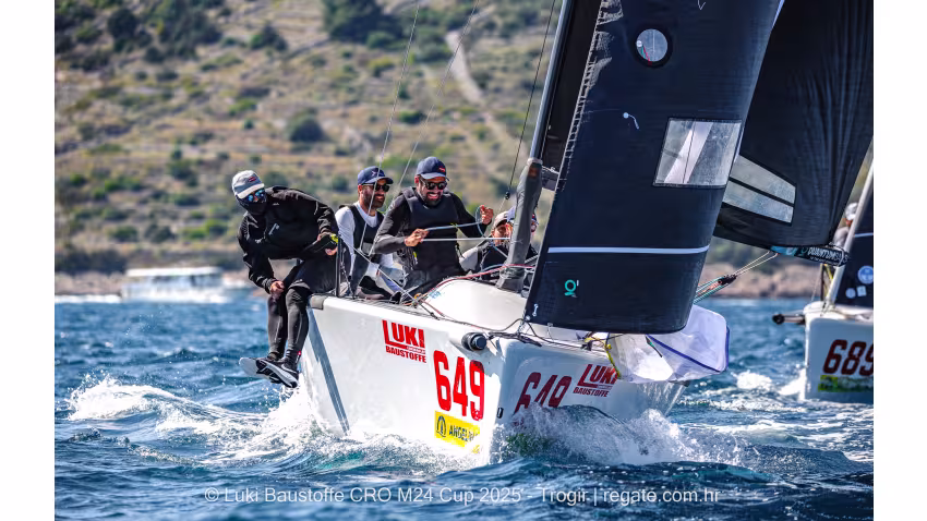 Mataran 24 CRO649 with Ante Botica helming - Luki Baustoffe CRO Melges 24 Cup 2025 - Trogir | Melges 24 European Sailing Series 2025