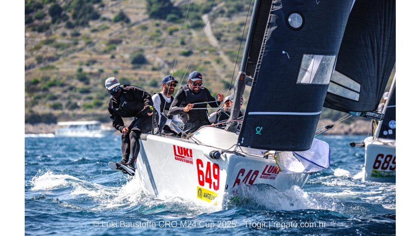 Mataran 24 CRO649 with Ante Botica helming - Luki Baustoffe CRO Melges 24 Cup 2025 - Trogir | Melges 24 European Sailing Series 2025