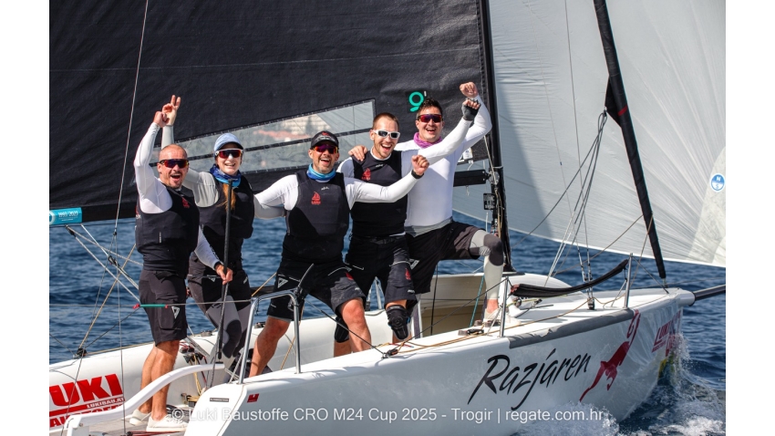 Lukasz Podniesinski's Razjaren CR0867 with Ante Cesic at the helm - Luki Baustoffe CRO Melges 24 Cup 2025 - Trogir | Melges 24 European Sailing Series 2025