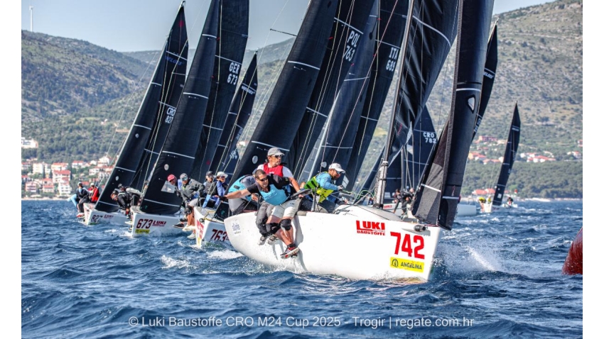 Fjonda CRO742 by Goran Ivankovic, with Robert Matulja, Zeljko Perovic, Emil Peloza - Luki Baustoffe CRO Melges 24 Cup 2025 - Trogir | Melges 24 European Sailing Series 2025