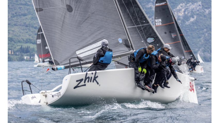 Miles Quinton’s Corinthian team Zhik Race Team (GBR694), helmed by Geoff Carveth