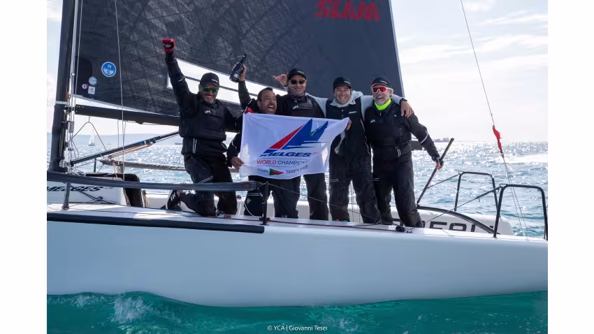 NEFELI GER673 - Melges 24 World Champion 2025 -  Peter Karrie, with Alessandro Franci, Niccolò Bianchi, Saverio Cigliano, and Karlo Hmeljak, supported by coach Simon Sivitz Kosuta